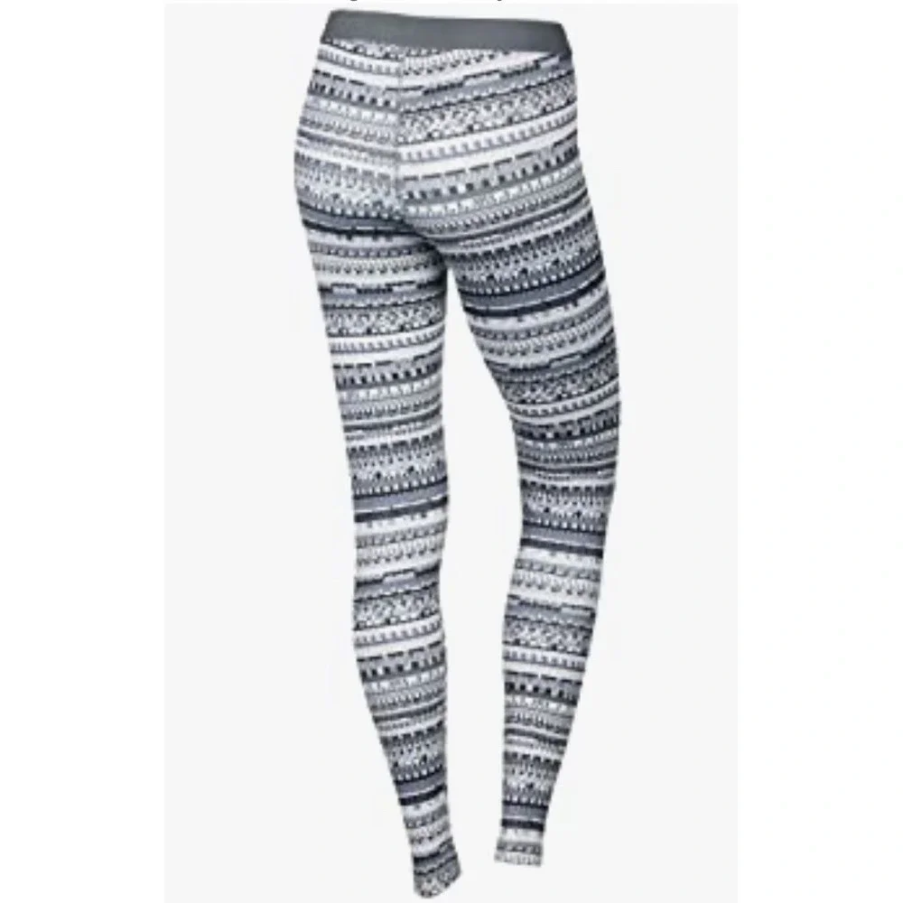 Nike Pro Warm Athletic Leggings Womens Size Medium 683717 Ski Nordic Gray Fleece